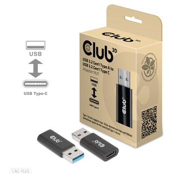 CLUB 3D USB TYPE C 3.2 GEN1 FEMALE TO USB 3.2 GEN 1 TYPE A MALE ADAPTER (CAC-1525)