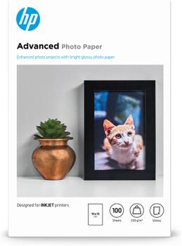 HP Advanced glanset fotopapir – 100 ark/10 x 15 cm uten kanter (Q8692A $DEL)