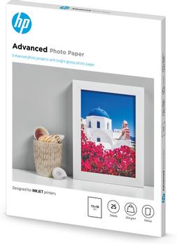 HP Advanced glossy photo paper inkjet 250g/m2 130x180mm 25 sheets 1-pack borderless (Q8696A)