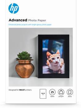 HP Q8691A Advanced glossy photo paper inkjet 250g/m2 100x150mm 25 sheets 1-pack borderless (Q8691A)