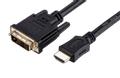 HDMI A han - DVI-D han,  3 m HDMI M - DVI M (18+1), 28AWG
