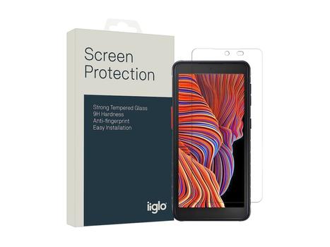 IIGLO Galaxy Xcover 5 Skjermbeskytter Heldekkende,  herdet glass, enkel montering (XCOVER_5_SCREENPROT)