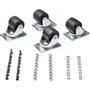 STARTECH heavy duty castors for server cabinets - 4 pieces universal M6 replacement swivel castors 45x75mm sample steel/ plastic (RKCASTER2)