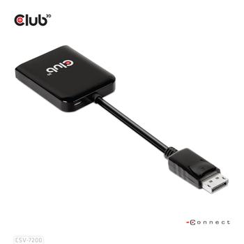 CLUB 3D DP 1.4 To 2 Displayport 1.4 Supports Up To 2x4K60HZ - USB Powered (CSV-7200)