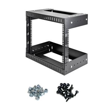 StarTech 8U 19" Wall Mount Network Rack, Adjustable Depth 12-20" 2 Post Open Frame Server Room Rack for AV/Data/ IT Communication/ Computer Equipment/ Switch with Cage Nuts & Screws - 8U Adjustable Rack (RK812WA (RK812WALLOA)