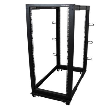 StarTech 25U Open Frame Server Rack - 4 Post Adjustable Depth (22" to 40") Network Equipment Rack w/ Casters/ Levelers/ Cable Management (4POSTRACK25U) rack - 25U (4POSTRACK25U)