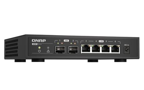 QNAP 6-porters ikke-styrt 10GbE switch 2x 10GbE SFP+, 4x 2.5GbE RJ45 (QSW-2104-2S)