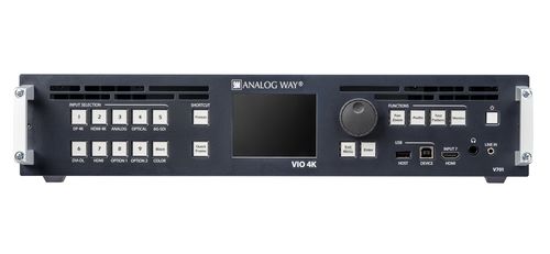 Analog Way VIO 4K + XLR audio option + 4K30 output option on slot #1 + 4K60 I/O option on slot #2 (V701-1075-1082-1074)