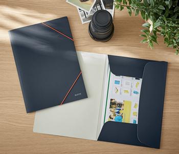 LEITZ 3-klap elastikmappe Cosy karton A4 grå (30020089*10)