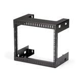 StarTech 8U 19" Wall Mount Network Rack - 12" Deep 2 Post Open Frame Server Room Rack for Data/ AV/ IT/ Computer Equipment/ Patch Panel with Cage Nuts & Screws 135lb Capacity, Black (RK812WALLO) - rack - 8U (RK812WALLO)