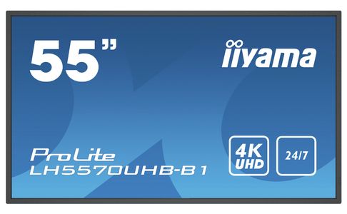 IIYAMA 55inch LCD UHD - 55inch Super Slim, 3840x2160,  4K UHD, VA panel (LH5570UHB-B1)