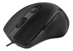 DELTACO Wired office mouse, ergonomic shape, silent clicks, black