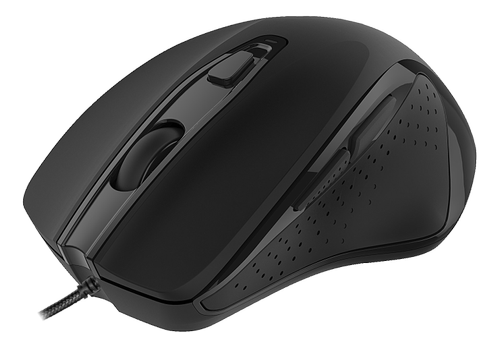 DELTACO Wired office mouse, ergonomic shape, silent clicks, black (MS-801)
