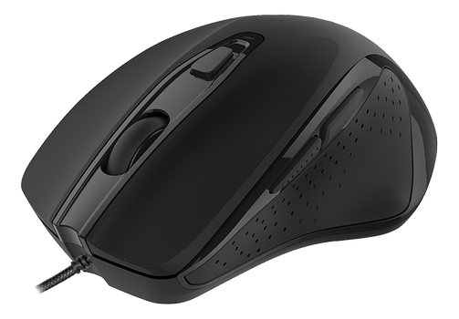 DELTACO Wired office mouse, ergonomic shape, silent clicks, black (MS-801)