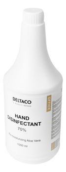 DELTACO Hand disinfectant with Aloe Vera, 70%, 1000 ml, white (CK1037)