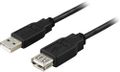 DELTACO Usb 2.0 Kabel Typ A Hane - Typ A Hona 1M, Svart