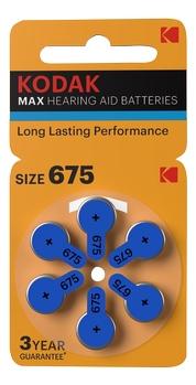 KODAK hearing aid P675 battery (6 pack) (30423282)
