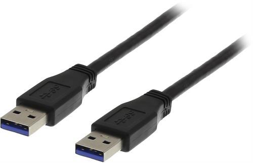 DELTACO USB 3.0 Cable, Type A hane to Type A hane, 1m - Black (USB3-210S)
