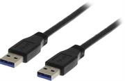 Deltaco USB3-210 - USB-kabel - USB-type A (hann) til USB-type A (hann) - USB 3.0 - 1 m - svart