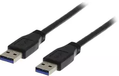Deltaco USB3-210 - USB-kabel - USB-type A (hann) til USB-type A (hann) - USB 3.0 - 1 m - svart