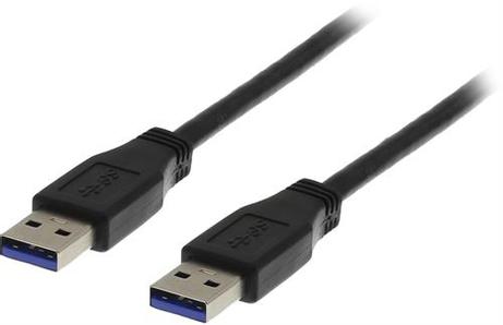 Deltaco USB3-210 - USB-kabel - USB-type A (hann) til USB-type A (hann) - USB 3.0 - 1 m - svart (USB3-210S)