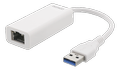 DELTACO USB 3.0 nätverksadapter, gigabit, 1xRJ45, vit