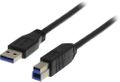 DELTACO USB 3.0 Cable, Typ A hane to Typ B hane, 1m - Black