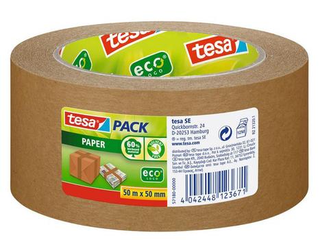 TESA Pakketape TESA papir 50mmx50m brun (57180-00000-02)