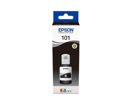 EPSON n Ink Cartridges,  101, 101 4 colour ink bottles, Ink Bottle, 1 x 127.0 ml Black (C13T03V14A)