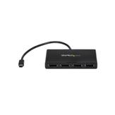 StarTech 4 Port Mini DisplayPort MST Hub - 4K 30Hz - Mini DP to DisplayPort Splitter for Multiple Monitors - mDP to DP (MSTMDP124DP) - videosplitter - 4 porter (MSTMDP124DP)