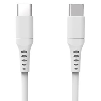 GEAR Ladekabel USB-C til USB-C 2.0 3m Hvit Rund Kabel (665098)