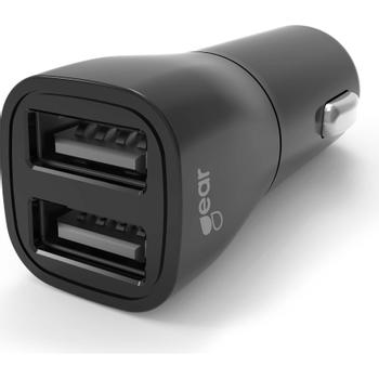 GEAR Laddare 12/24V 2xUSB-A 3,4A Svart (665082)