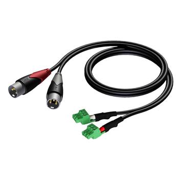 PROCAB Interconnect CLA834/3 Sort 2 x XLR M 2 x Term Block 3p  3.81mm 3m (CLA834/3)
