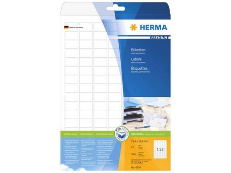 HERMA Labels       25,4x16,9 25 Sheets DIN A4 2800 pcs. 4334 (4334)