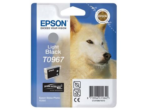 EPSON n Ink Cartridges,  T0967, Husky, Singlepack Light Black (C13T09674010)