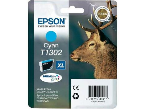 EPSON T1302 ink cartridge cyan extra high capacity 10.1ml 1-pack blister without alarm - DURABrite Ultra Ink (C13T13024012)