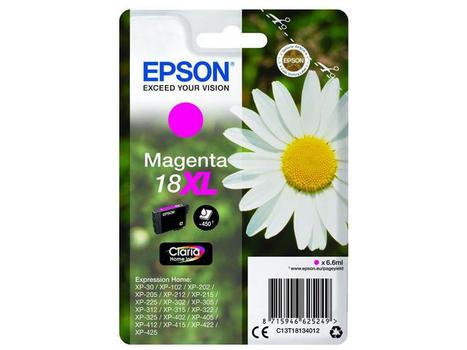 EPSON n Ink Cartridges,  Claria" Home Ink, 18XL, Daisy, Singlepack,  1 x 6.6 ml Magenta (C13T18134012)