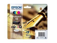 EPSON 16 ink cartridge black and tri-colour standard capacity 14.7ml 1-pack blister without alarm