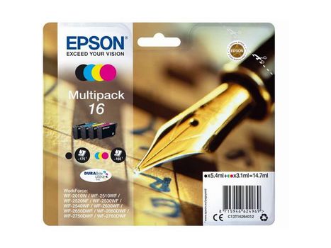 EPSON 16 ink cartridge black + tri-col (C13T16264012)