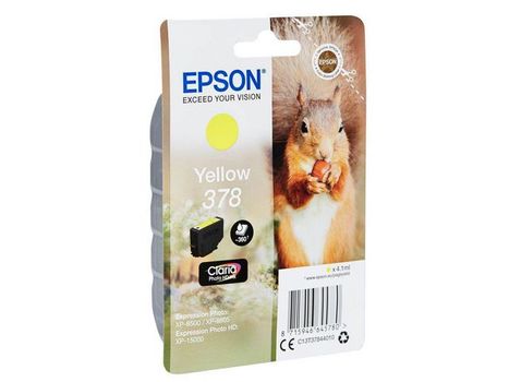 EPSON SGL-PK.YELLOW 378CLARIASQUIRREL PHOTOHD INK CARTRIDGES1 X 4.6ML (C13T37844010)