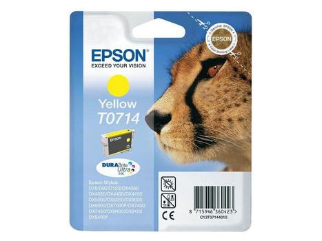 EPSON T0714 ink cartridge yellow standard capacity 5.5ml 1-pack blister without alarm (C13T07144012)