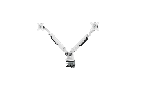 Elivi Dobbel Monitorarm med Gasslift Hvit, 17-32'', 2-9 Kg (ELV-MADG-W)