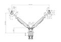 Elivi Dobbel Monitorarm med Gasslift Hvit, 17-32'', 2-9 Kg (ELV-MADG-W)