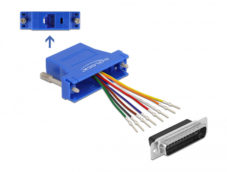 DELOCK Adapter D-Sub 25 pin male to RJ45 female Assembly Kit blue (66648)