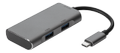 DELTACO USB-C hub, 2xUSB-C ports,2xUSB-A ports,10Gb/s,Grey