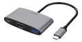 DELTACO USB-C till HDMI/USB A adapter, 4K 60Hz, USB-C PD 3.0 100W, vit