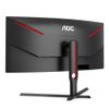 AOC Gaming CU34G3S/ BK - LED monitor - gaming - curved - 34" - 3440 x 1440 WQHD @ 165 Hz - VA - 300 cd/m² - 3000:1 - 1 ms - 2xHDMI, 2xDisplayPort - speakers - black / red (CU34G3S/BK)