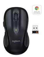 Logitech M510 - Mus - høyrehendt - laser - 5 knapper - trådløs - 2.4 GHz - USB trådløs mottaker - svart