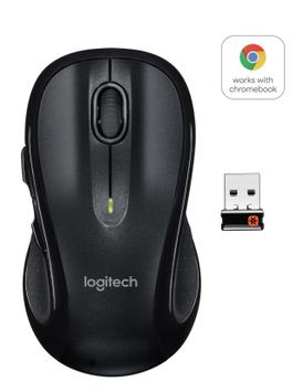 Logitech M510 - Mus - høyrehendt - laser - 5 knapper - trådløs - 2.4 GHz - USB trådløs mottaker - svart (910-001826)
