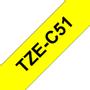 BROTHER Tape/ yellow w black overprint TZEC51 24m